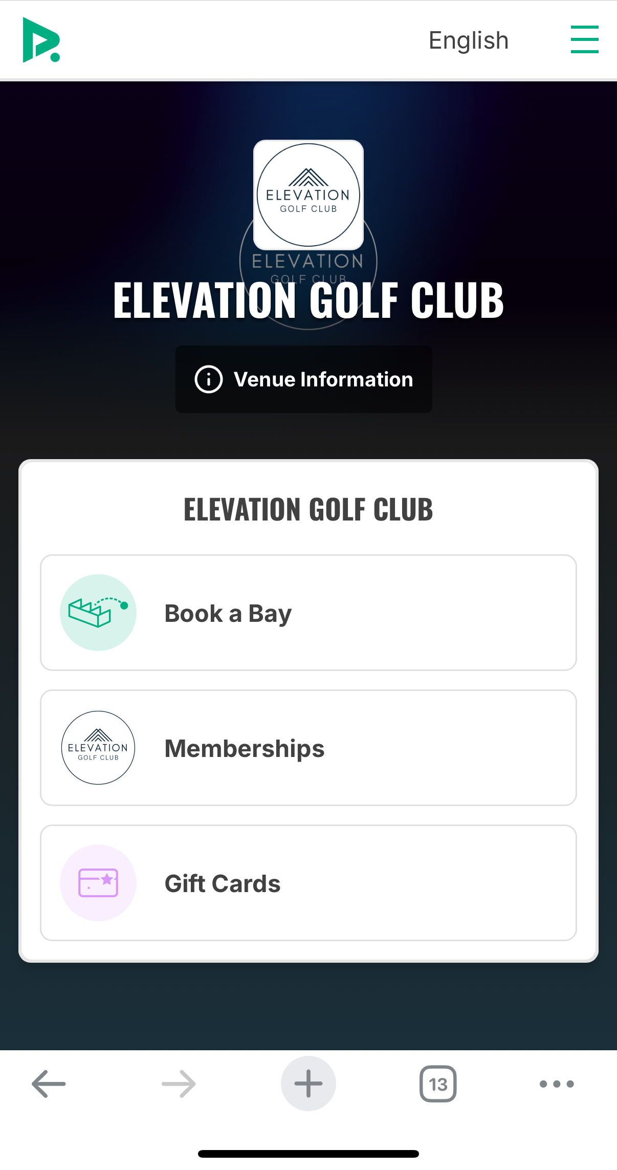 Booking options during checkout — membership, gift cards, and bay reservations